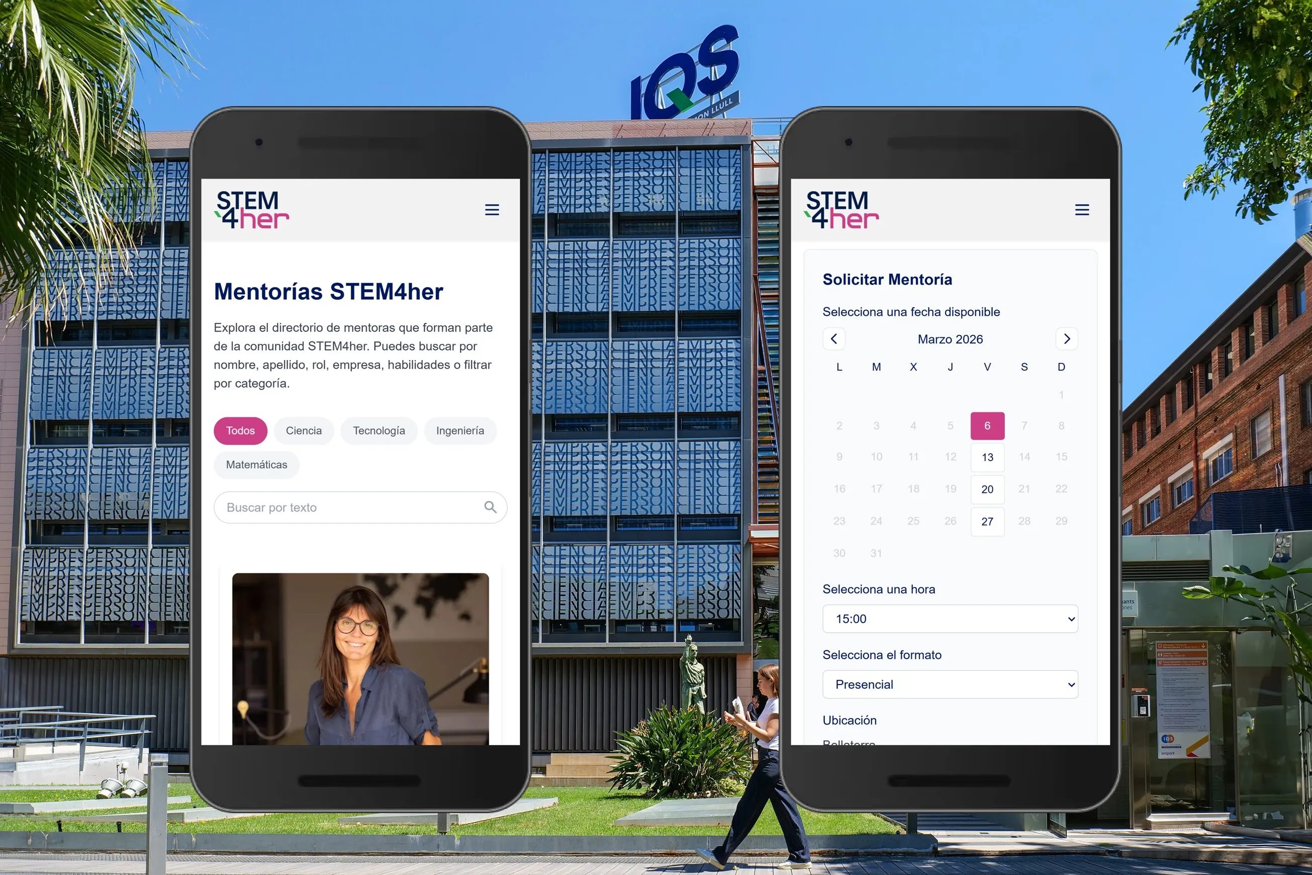 STEM4her — acceso, perfiles y reserva de mentorías